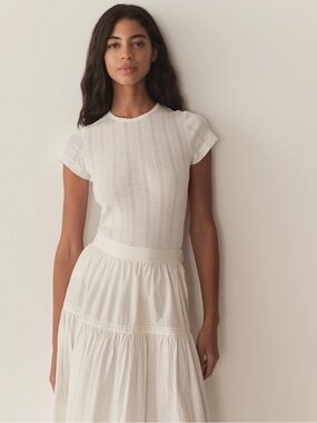 DOEN Vivi Tee in Salt Quelle Jolie Pointelle